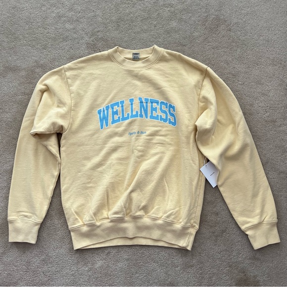 NWT Sporty & Rich Wellness Print Crewneck Sweater XS - Picture 2 of 15